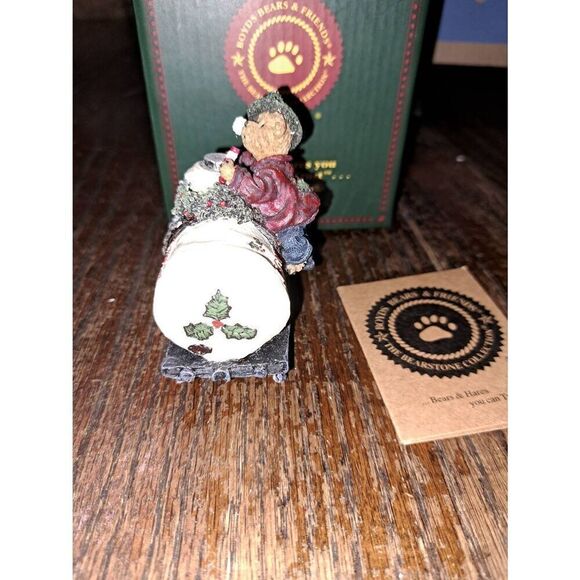 Vintage 2002 Boyds Bears Sippy Longstraw Eggnog Express 2487 Christmas Train - Picture 4 of 7